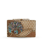 Elena Brass Clutch by The Tan Clan featuring a sleek, metallic gold finish and minimalist design.