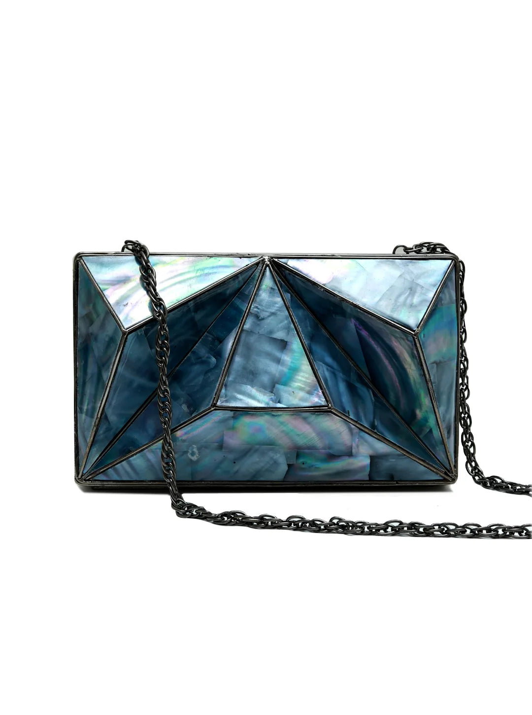 Mindy 3D Brass Clutch by The Tan Clan, stylish accessory with intricate 3D brass design, perfect for evening events.