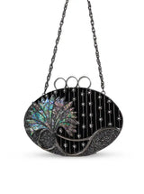 Nina Brass Clutch by The Tan Clan featuring a sleek, metallic finish and compact design for elegant evening accessories.