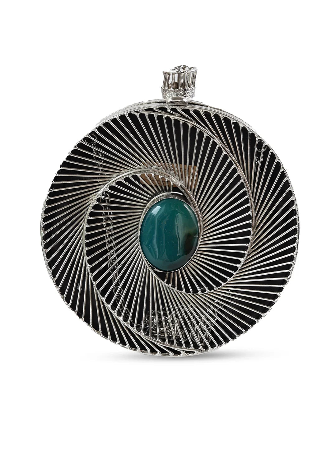 Black brass clutch from The Tan Clan with sleek, minimalist design and elegant finish, perfect for evening accessories.