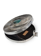 Black brass clutch by The Tan Clan with sleek design, featuring a compact style perfect for evening or formal occasions.