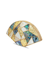 Multicolor brass clutch bag by The Tan Clan featuring a vibrant, multicolor design and compact, elegant style.