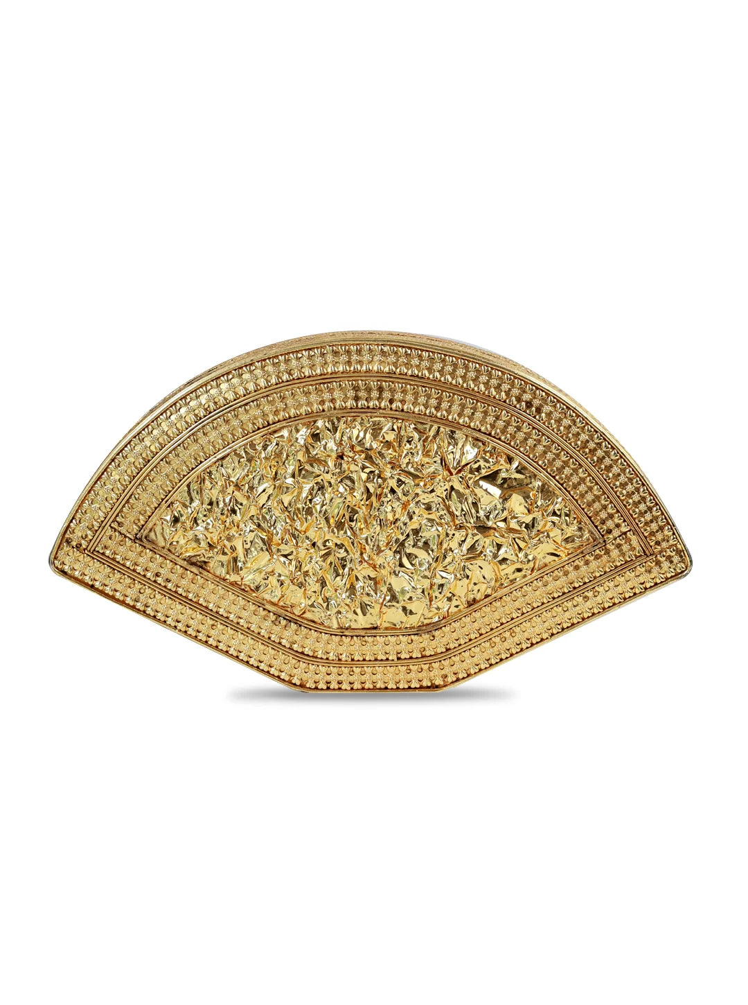 Multicolor brass clutch bag by The Tan Clan with a stylish, compact design and metallic finish for elegant occasions.