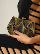 Wired brass clutch bag from The Tan Clan featuring a sleek design and elegant craftsmanship.