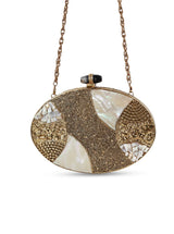 Tracy Brass Clutch by The Tan Clan, stylish gold-toned clutch with sleek design and elegant finish.