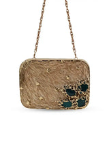 Zen Brass Clutch by The Tan Clan, elegant gold-toned clutch with textured finish and sleek design for stylish occasions.