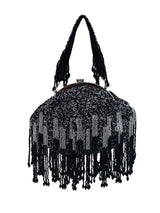 Amour Black Batua Bag by The Tan Clan featuring a detachable handle and stylish black woven design.