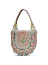 Brown Amulya flap-over bag with handle by The Tan Clan, featuring a stylish design and secure flap closure.