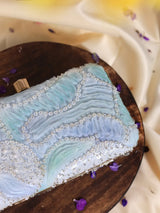 Aqua blue box clutch by The Tan Clan, set of three wedding favor boxes with elegant design and secure lids.