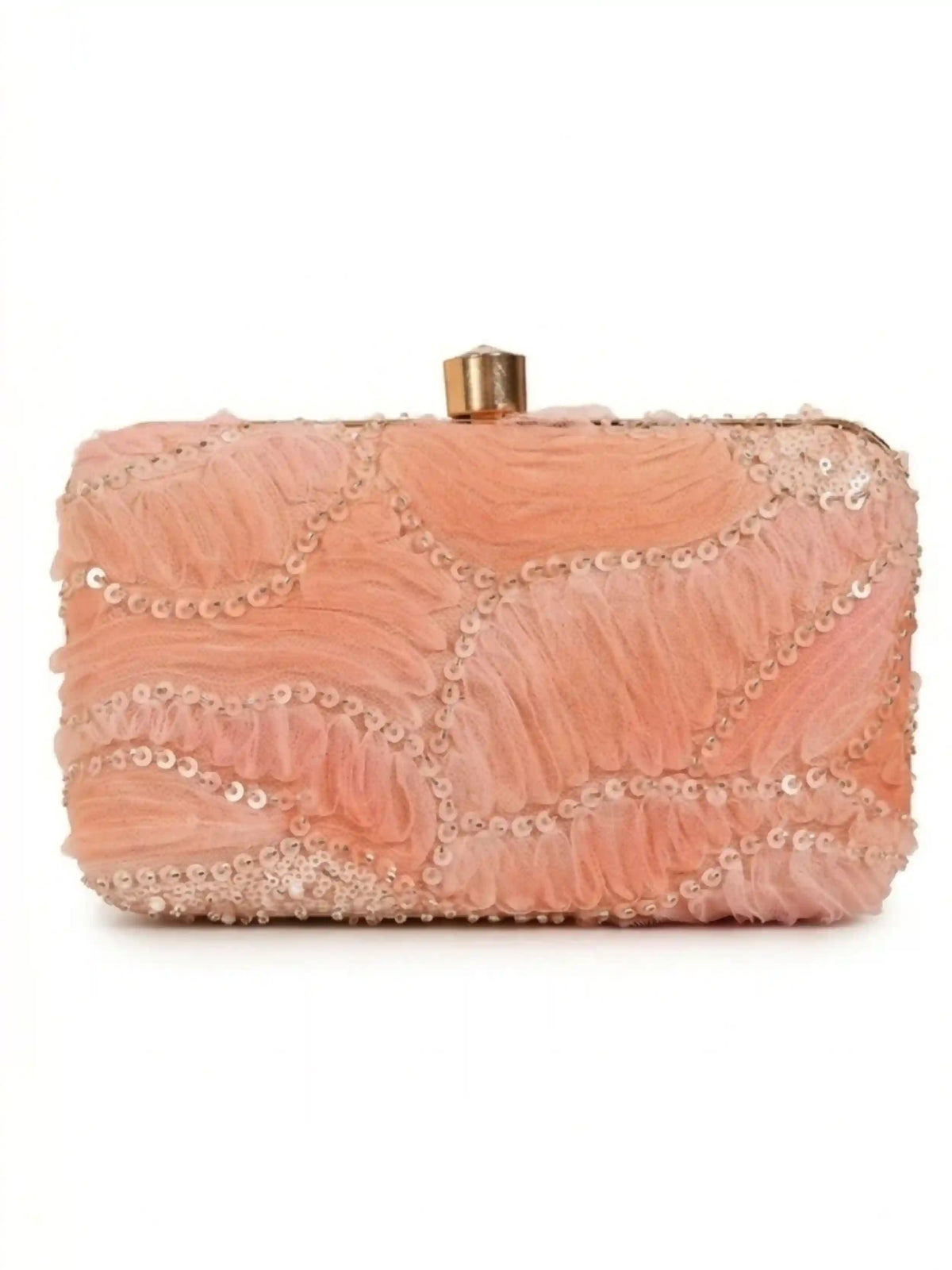 Aqua orange box clutch by The Tan Clan featuring a sleek rectangular shape and minimalist design.