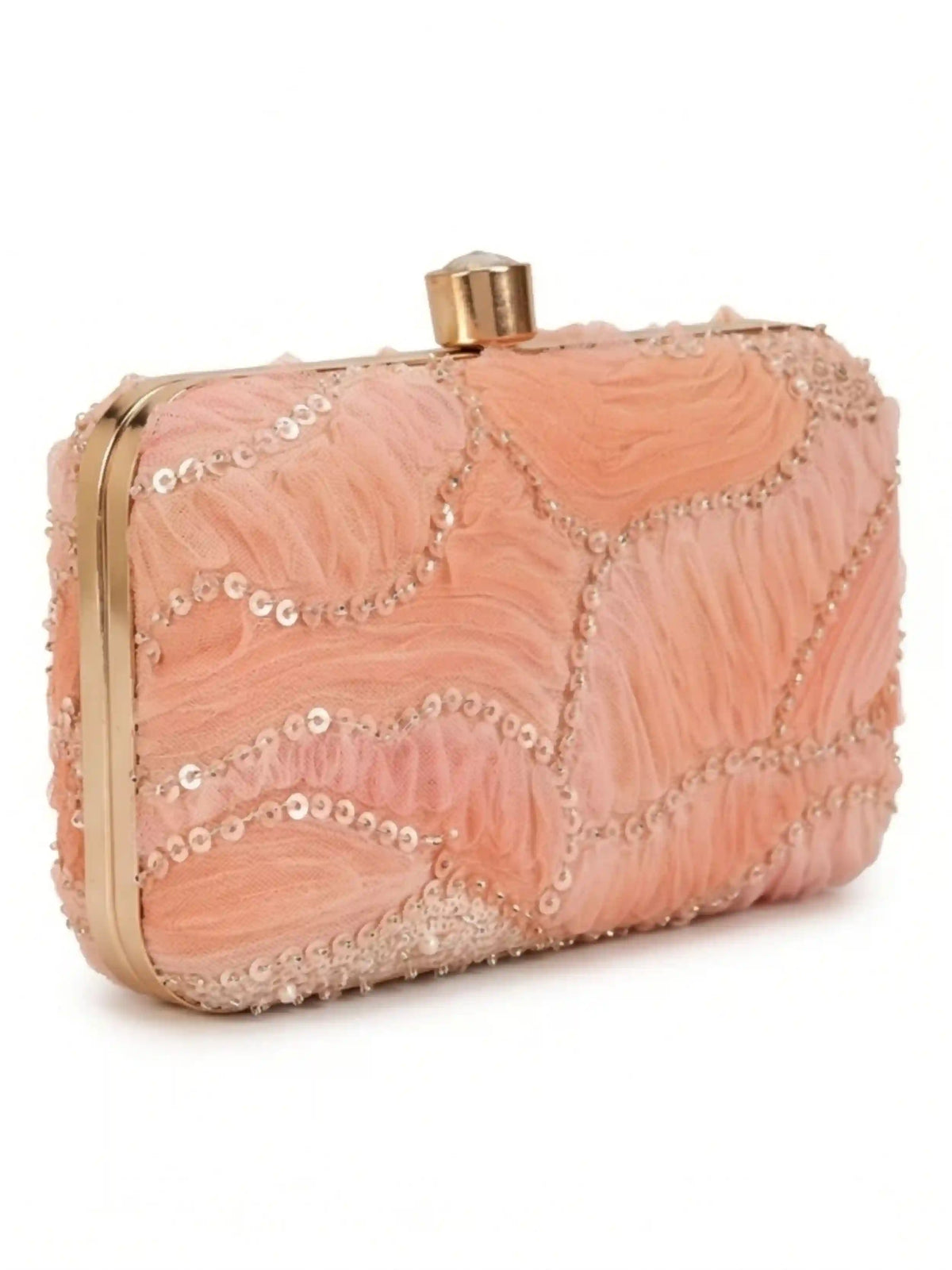 Aqua orange box clutch by The Tan Clan featuring a sleek rectangular design and minimalistic style.