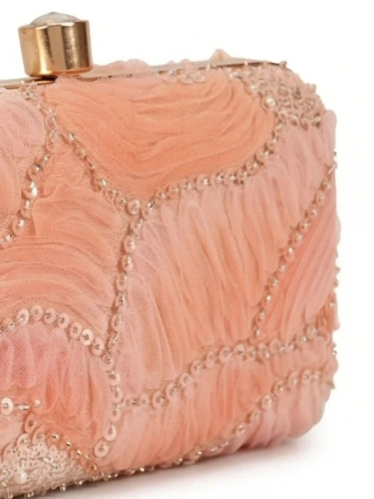 Aqua orange box clutch by The Tan Clan featuring a sleek rectangular design with a glossy finish and modern style.