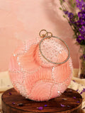 Aqua Orange Round Clutch