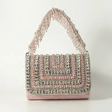 Aura Combo by THE TAN CLAN featuring a Sana Mother of Pearl clutch and Nysa pink flap bag, both stylish and elegant accessories.