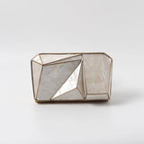 Bushra 3D Mother of Pearl Clutch by The Tan Clan showing intricate pearl detailing and elegant design.