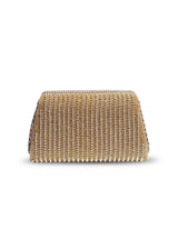 Chloe gold flap-over bag with handle featuring sleek design and gold accents, perfect for stylish everyday carry.