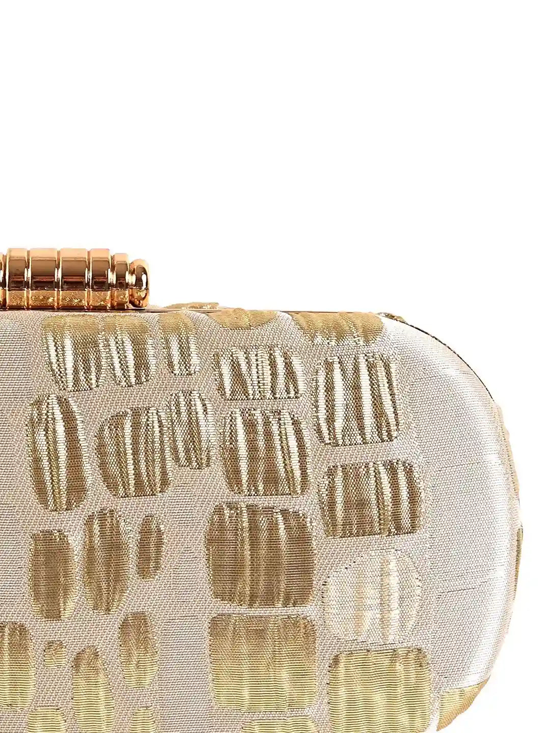 Long beige coral clutch bag by The Tan Clan, featuring a sleek design and textured finish.