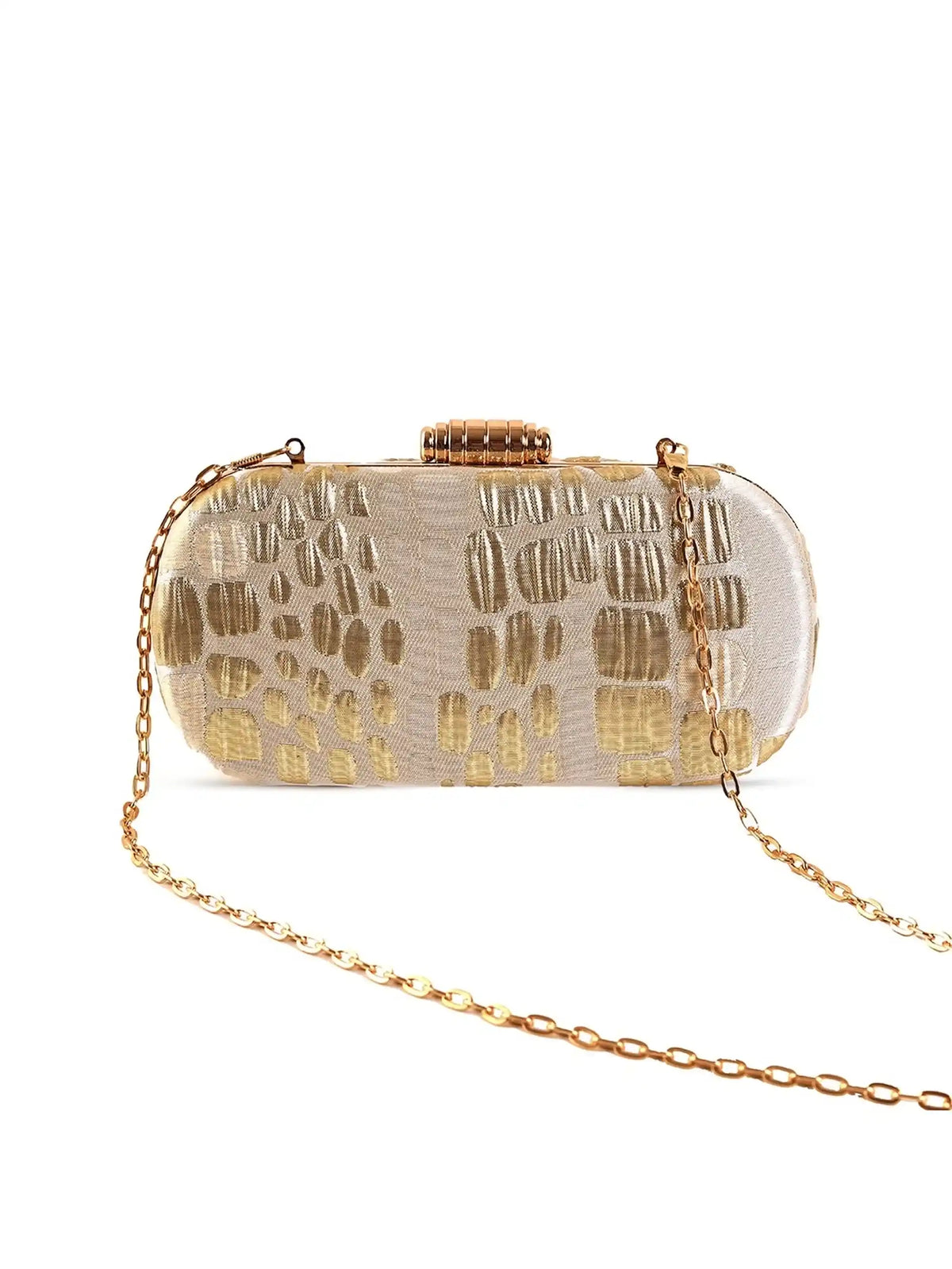Coral long beige clutch purse by The Tan Clan with a sleek, elegant design and gold-tone zipper detail.