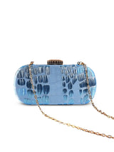 Blue coral long clutch purse by The Tan Clan with sleek design and elegant finish, perfect for evening or special occasions.