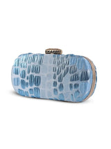 Blue coral long clutch from The Tan Clan with sleek design and subtle texture, perfect for elegant accessories.