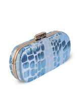 Blue coral long clutch by The Tan Clan with sleek design and elegant finish, perfect for evening events and formal occasions.