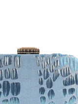 Blue coral long clutch purse by The Tan Clan, featuring a sleek design and elegant style for evening or casual occasions.