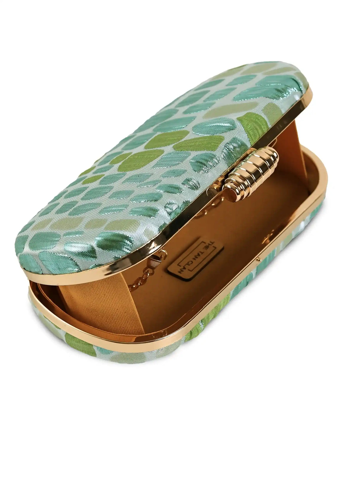 Coral green long clutch bag from The Tan Clan featuring a sleek design and elegant style.