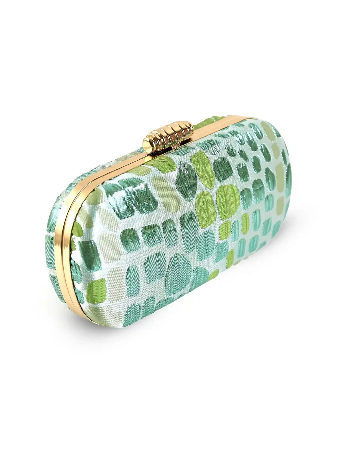 Coral long green clutch by The Tan Clan, stylish accessory with a sleek design and vibrant color for elegant occasions.