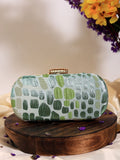 Coral Long Green Clutch