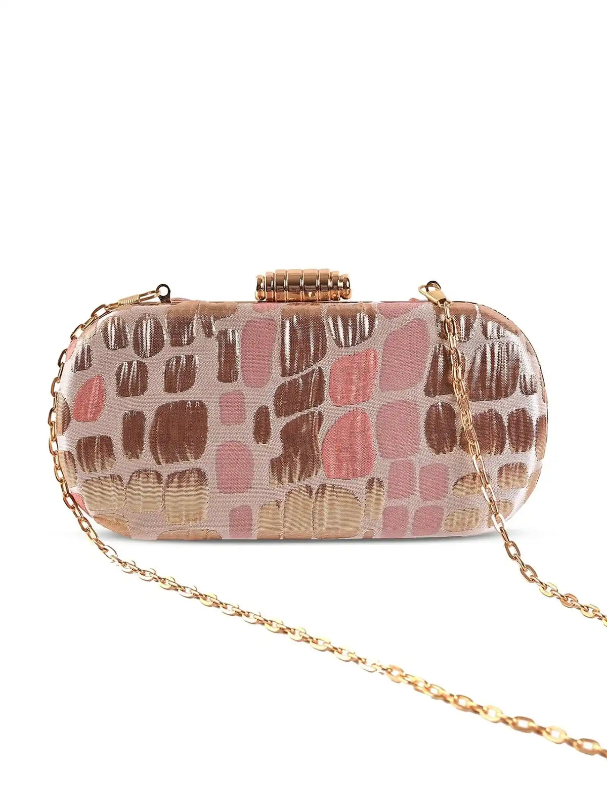 Coral long peach clutch by The Tan Clan featuring a sleek design and elegant finish, perfect for evening or special occasions.