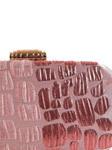 Coral long pink clutch by The Tan Clan with a sleek design and elegant finish, perfect for stylish evening accessories.