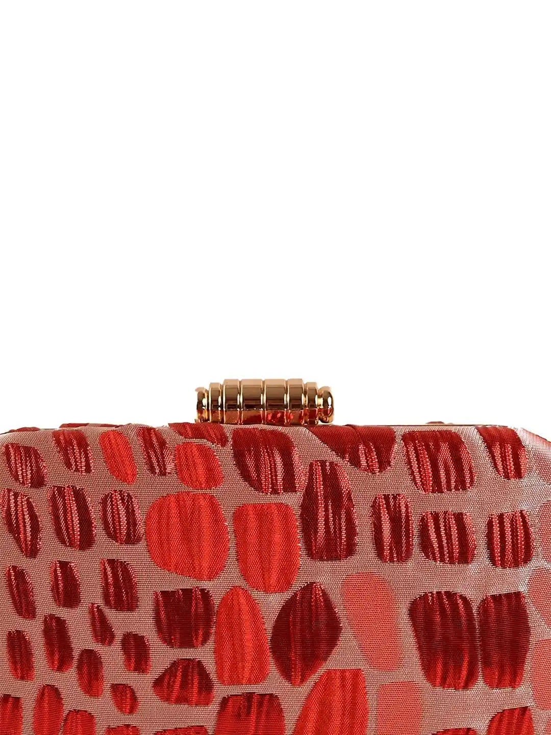 Red coral long clutch bag by The Tan Clan with a sleek, elegant design and a slim, elongated silhouette.