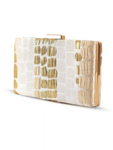Coral Sleek Beige Clutch by The Tan Clan, featuring a compact design with smooth texture and elegant style.