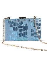 Coral Sleek Blue Clutch by The Tan Clan with a smooth finish and minimalist design, perfect for evening or formal occasions.