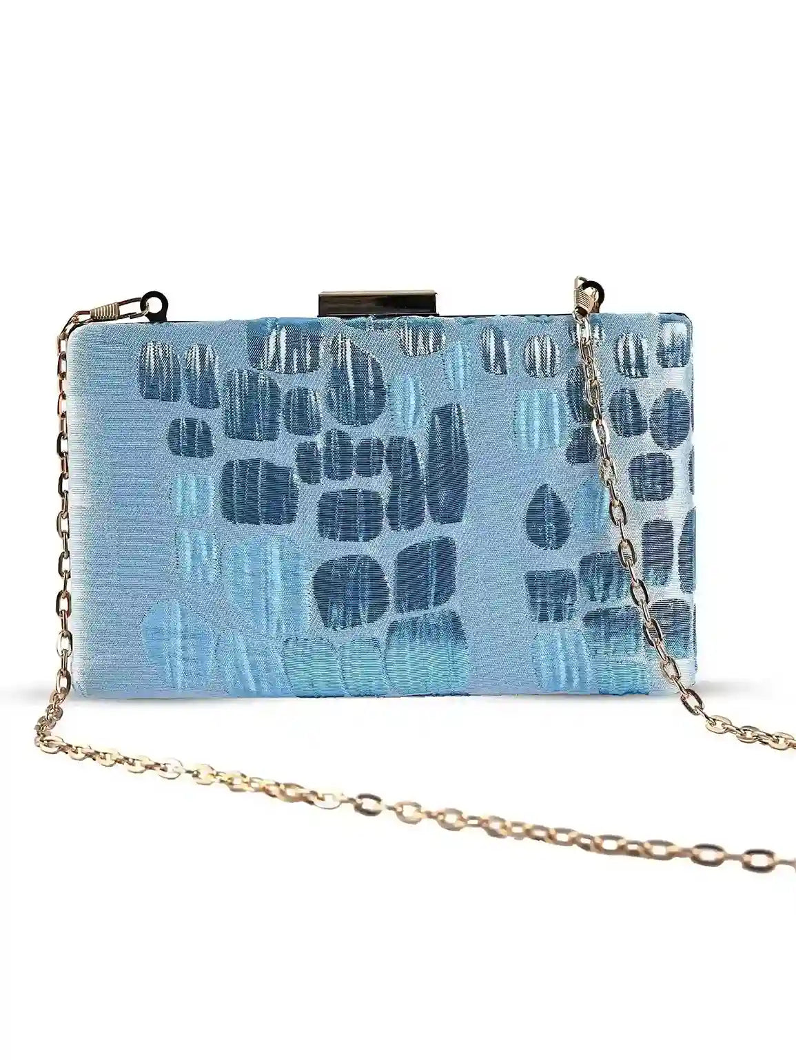 Coral Sleek Blue Clutch by The Tan Clan featuring a compact design, vibrant coral color, and minimalist style.