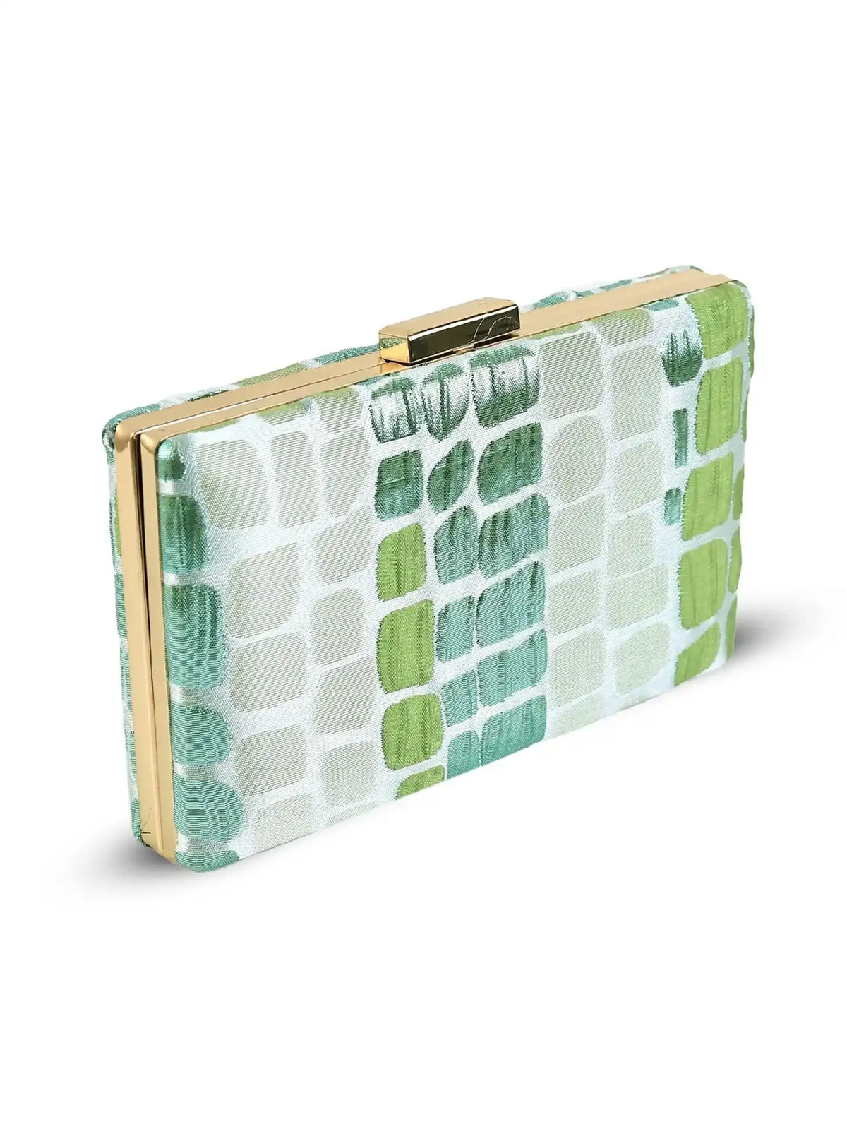 Coral sleek green clutch by The Tan Clan, featuring a compact design with a smooth finish and stylish appearance.