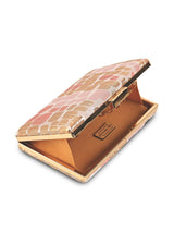 Coral Sleek Peach Clutch by The Tan Clan, featuring a smooth design and compact size, perfect for elegant evening accessories.