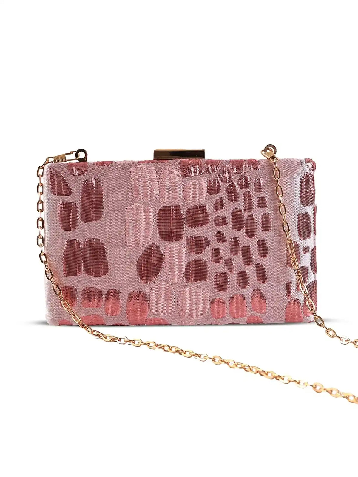 Coral Sleek Pink Clutch by The Tan Clan featuring a compact design and smooth finish, perfect for evening or casual occasions.