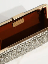 Daina white hand-embroidered feather clutch by The Tan Clan, featuring intricate embroidery and elegant design.