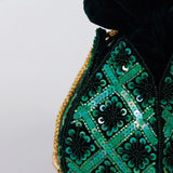Hand embroidered lotus design on The Tan Clan Ehsaas Hand Embroidered Lotus Potli bag with intricate detailing and traditional craftsmanship.
