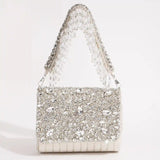 Grace Embellished Flap Over Bag by The Tan Clan in white with decorative embellishments and a flap closure.