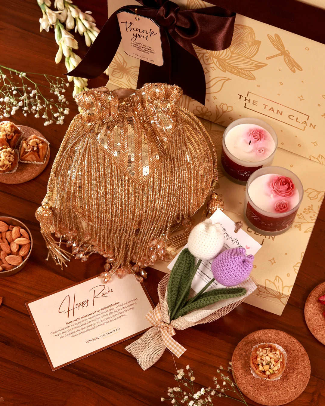 Floral Grace Hamper Twinkle from The Tan Clan featuring a bouquet of colorful flowers and elegant gift presentation.