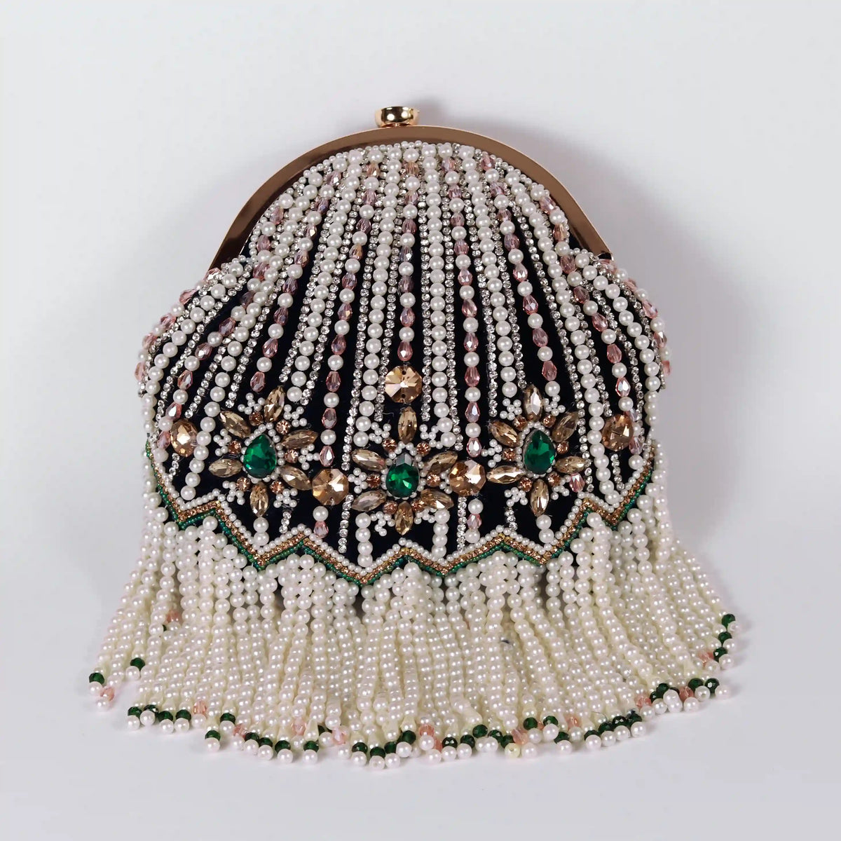 Black Frida Batua Bag by The Tan Clan with a detachable handle, showcasing its stylish design and versatile carrying options.