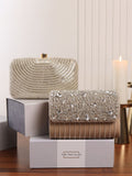 Glitz Grace Combo - Grace Beige Flap Bag and Glitz Silver Clutch