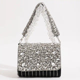 Grace Embellished Flap Over Bag by The Tan Clan featuring decorative embellishments and a sleek flap design.