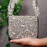 Grace Mini Bag by The Tan Clan with embroidered handle, featuring a stylish compact design and detailed embroidery on the handle.