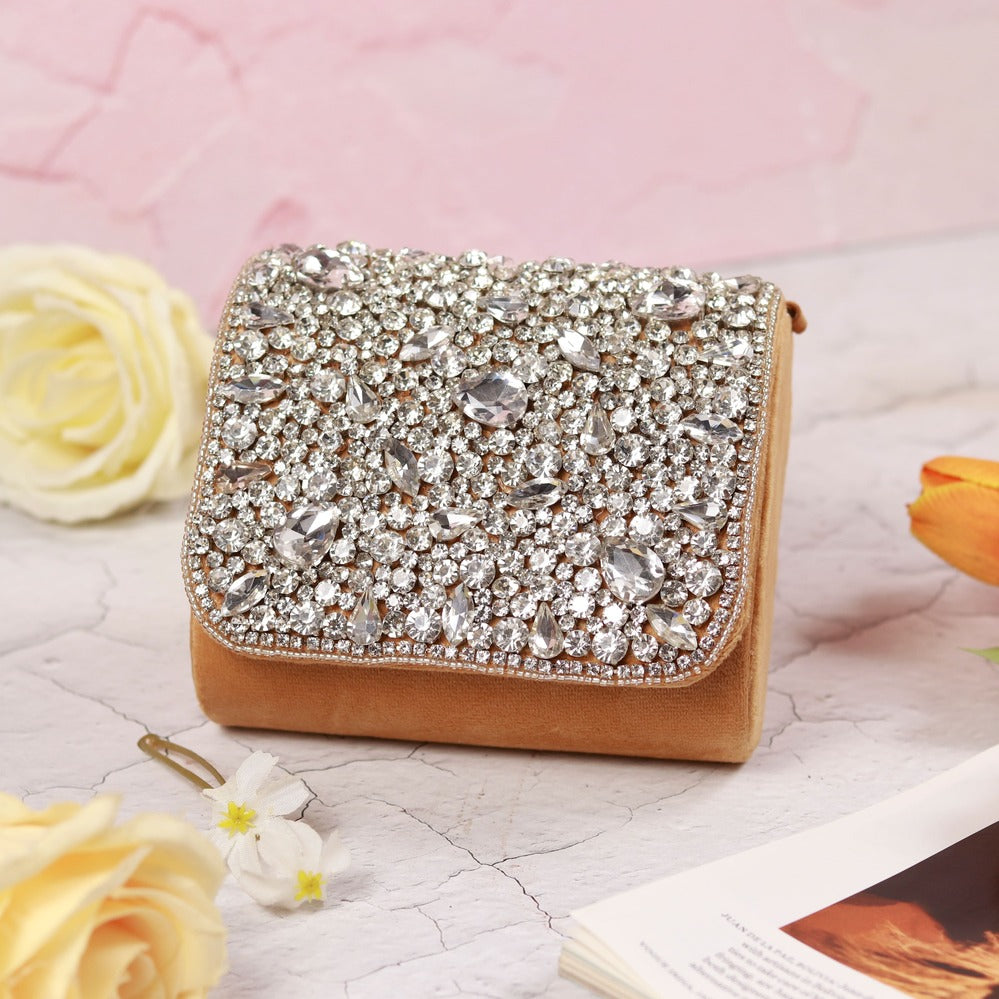 Grace Mini Bag with embroidered handle by The Tan Clan, featuring a compact design and stylish embroidered strap.