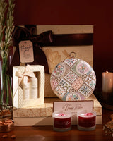 Her Pamper Hamper Mughal by The Tan Clan featuring luxurious spa products in elegant packaging.
