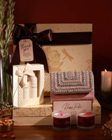 Her Pamper Hamper Nysa by The Tan Clan featuring skincare products and luxurious relaxation essentials in a stylish gift basket.