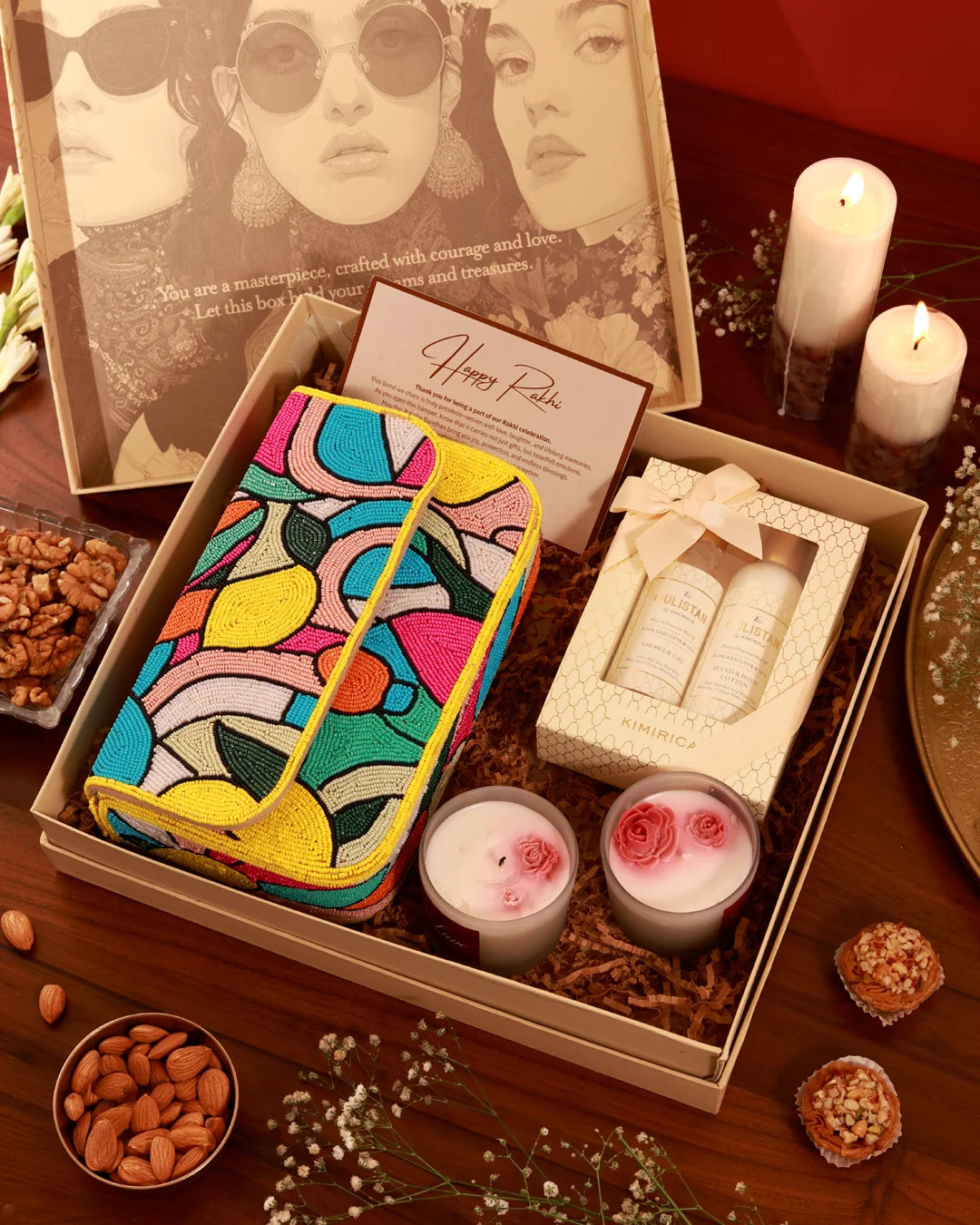 Her Pamper Hamper by The Tan Clan featuring skincare products and accessories in a luxurious gift basket.